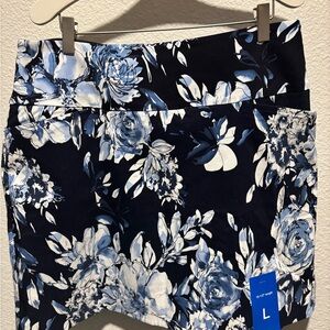 Floral Blue and White Skort